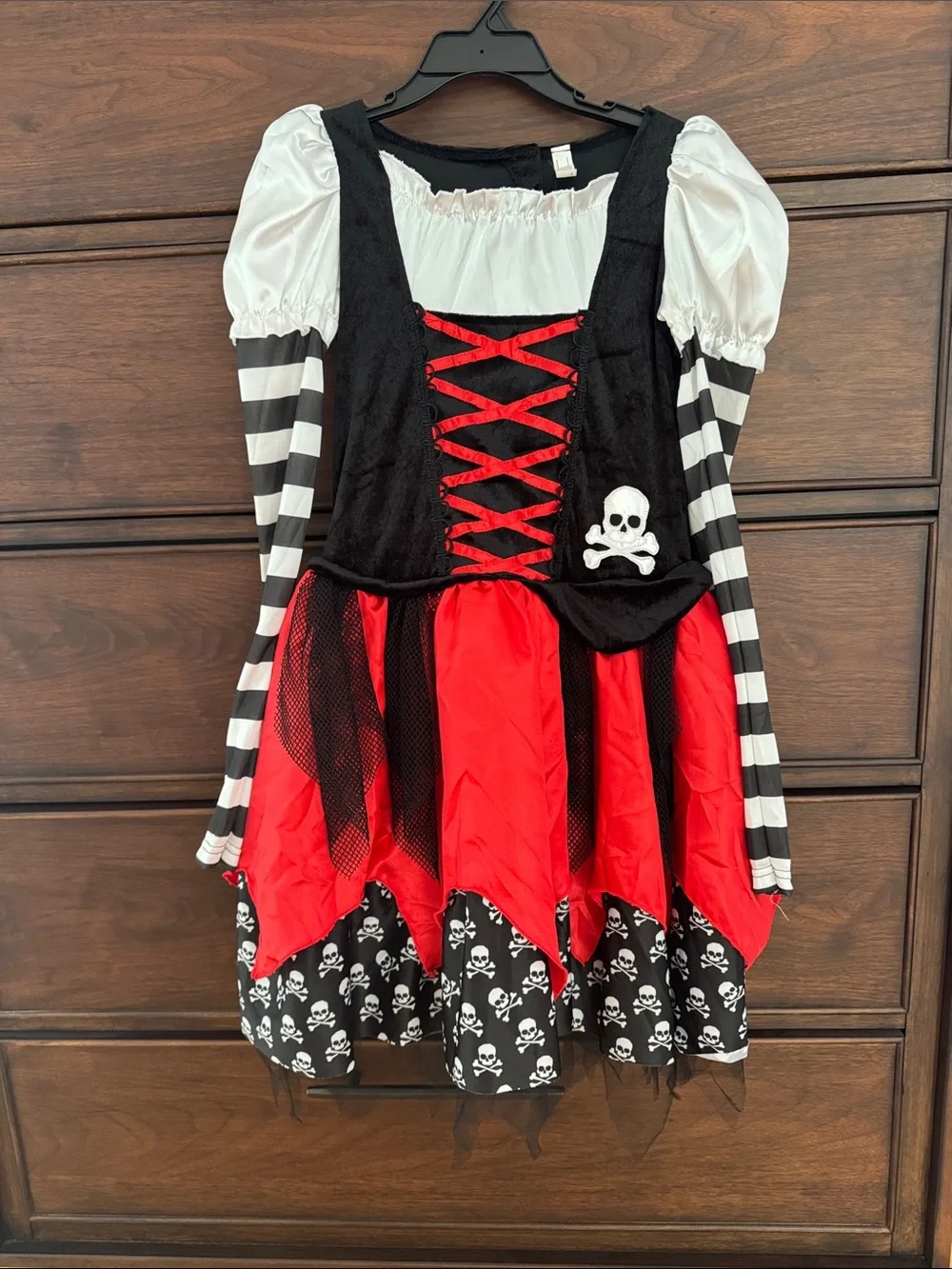 Kids Pirate Costume Dress with Red & Black Skirt, LC(12-14)